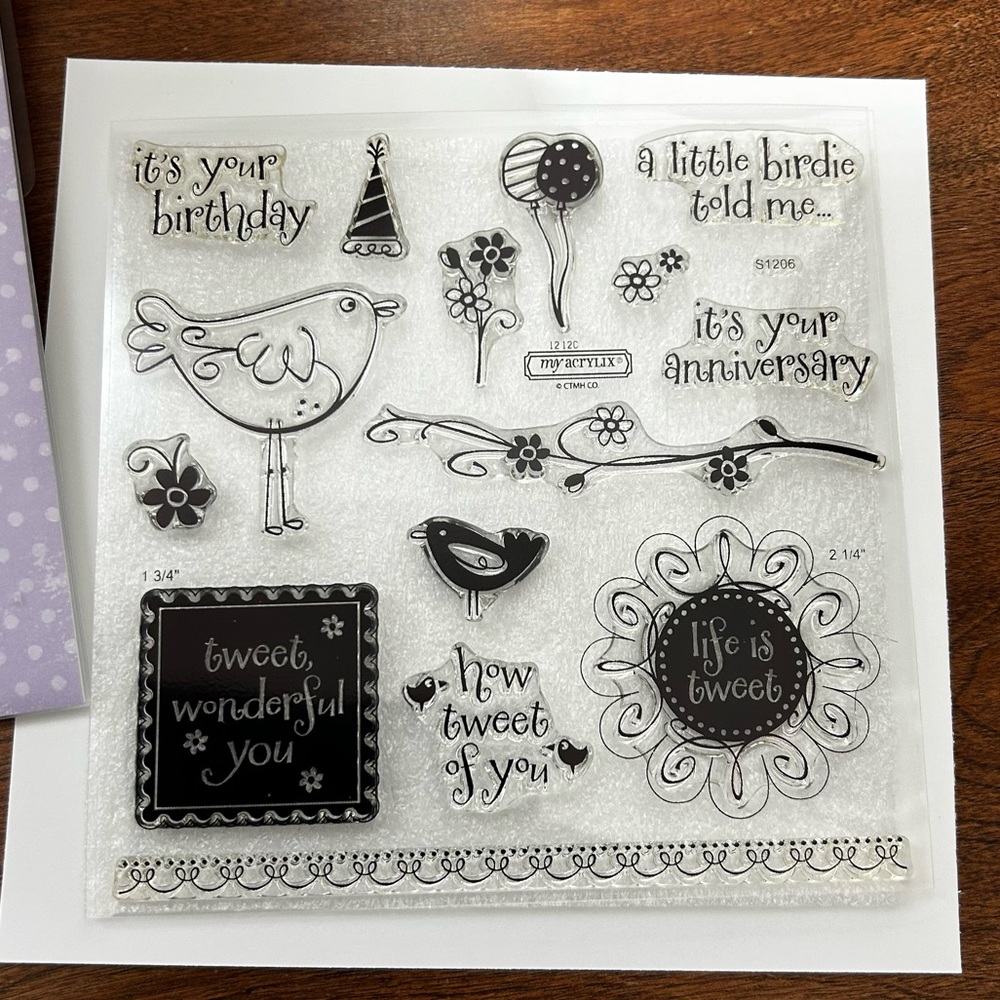 🟢 3/$25 🟢Close to my Heart - S1206 - Life is Tweet - My Acrylix Stamp Set CTMH